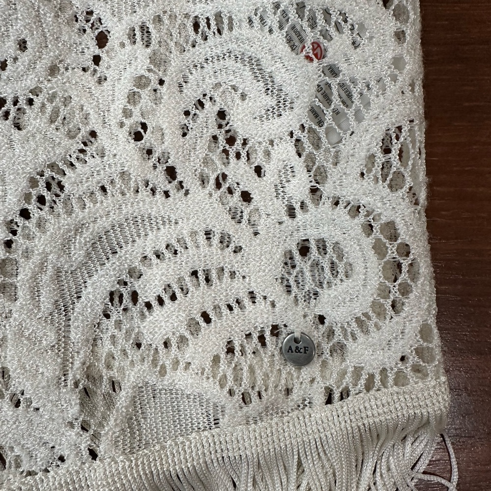 Abercrombie & Fitch Lace and Fringe Kimono Cream color One size - Picture 4 of 7